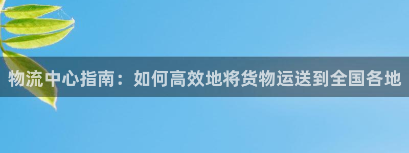 狗子28官网入口pc正版：物流中心指